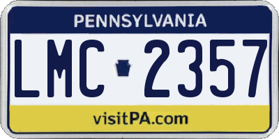 PA license plate LMC2357