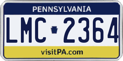 PA license plate LMC2364
