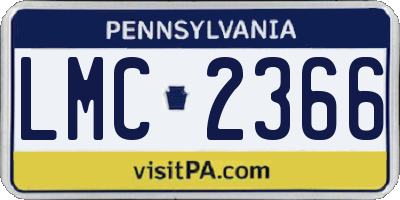 PA license plate LMC2366