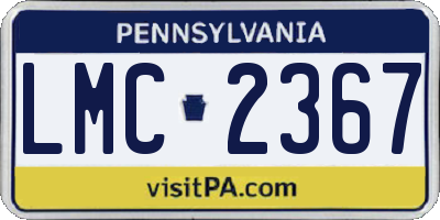 PA license plate LMC2367
