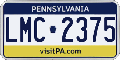 PA license plate LMC2375