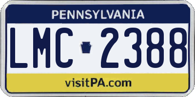 PA license plate LMC2388