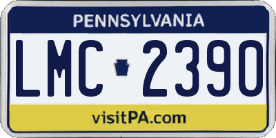PA license plate LMC2390