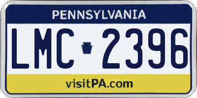 PA license plate LMC2396