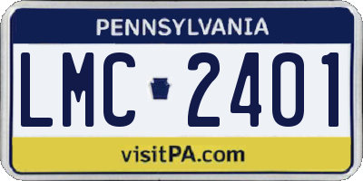 PA license plate LMC2401