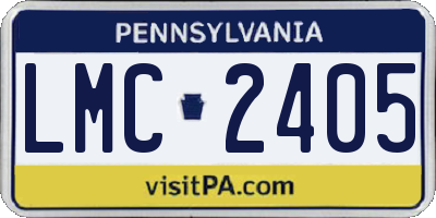 PA license plate LMC2405