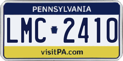 PA license plate LMC2410