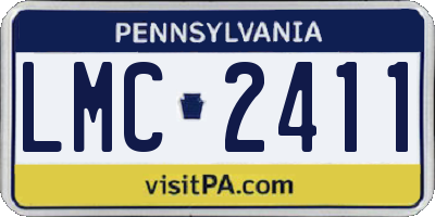 PA license plate LMC2411