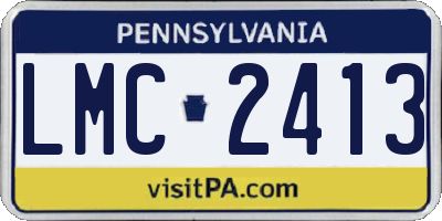 PA license plate LMC2413