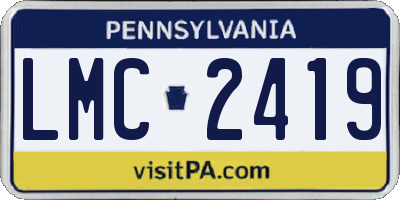 PA license plate LMC2419