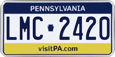 PA license plate LMC2420