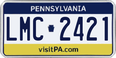 PA license plate LMC2421