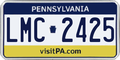 PA license plate LMC2425