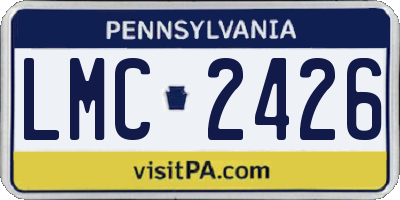 PA license plate LMC2426