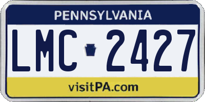 PA license plate LMC2427