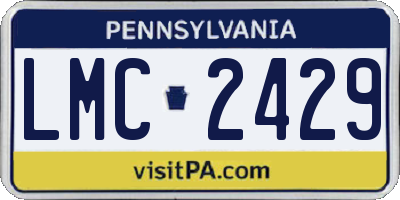 PA license plate LMC2429