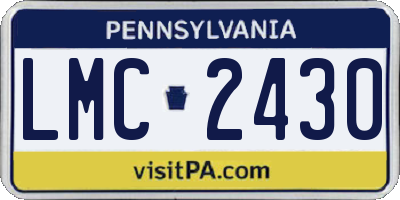 PA license plate LMC2430