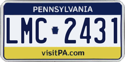 PA license plate LMC2431