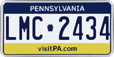 PA license plate LMC2434