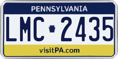 PA license plate LMC2435