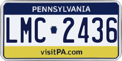 PA license plate LMC2436