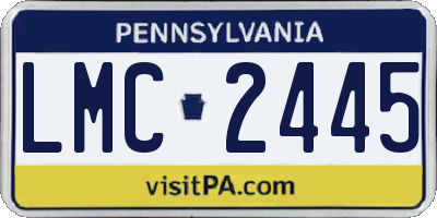 PA license plate LMC2445