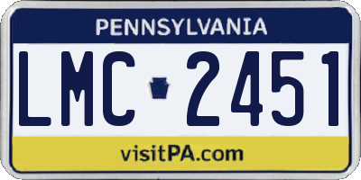 PA license plate LMC2451
