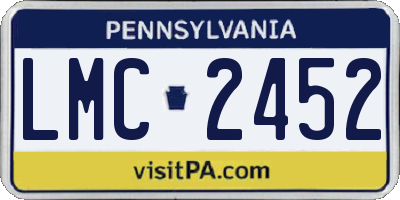 PA license plate LMC2452