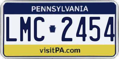 PA license plate LMC2454