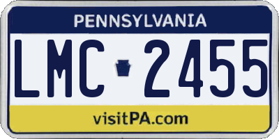 PA license plate LMC2455