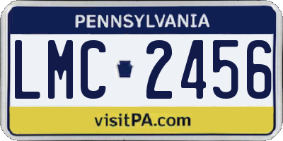 PA license plate LMC2456