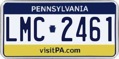 PA license plate LMC2461