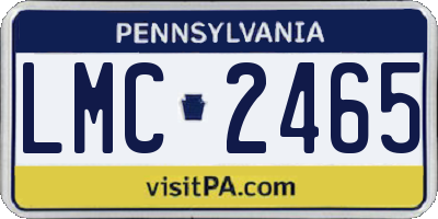 PA license plate LMC2465