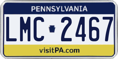 PA license plate LMC2467