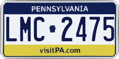 PA license plate LMC2475