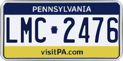 PA license plate LMC2476