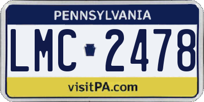 PA license plate LMC2478