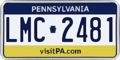 PA license plate LMC2481
