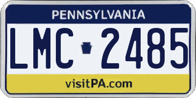 PA license plate LMC2485