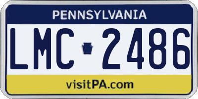 PA license plate LMC2486