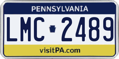 PA license plate LMC2489