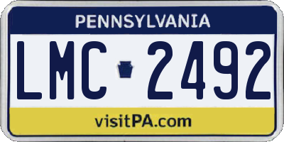 PA license plate LMC2492