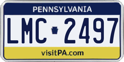 PA license plate LMC2497
