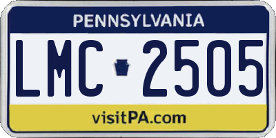 PA license plate LMC2505