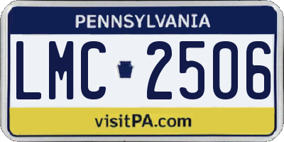 PA license plate LMC2506
