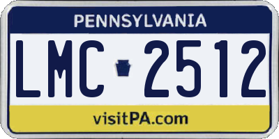 PA license plate LMC2512