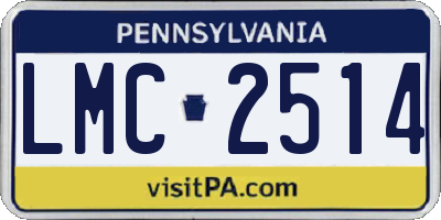 PA license plate LMC2514