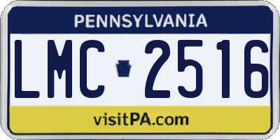 PA license plate LMC2516