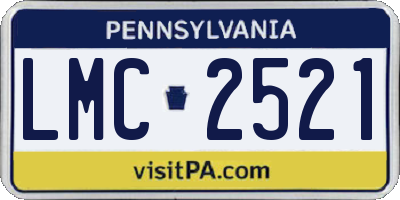 PA license plate LMC2521