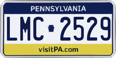 PA license plate LMC2529